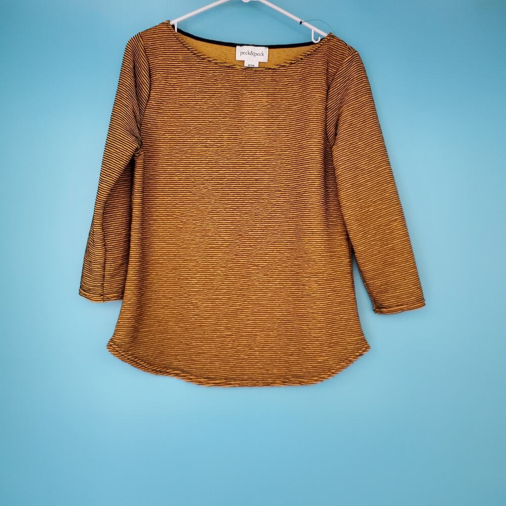 NEW Peck & Peck Blouse Size Medium Textured 3/4 Sleeve